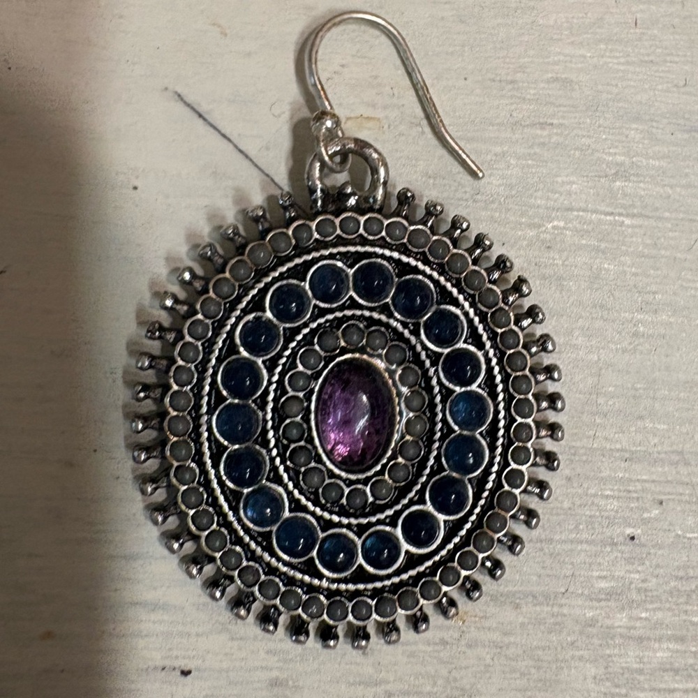 Lucky Brand Silver and Purple Boho Earrings - Picture 3 of 8